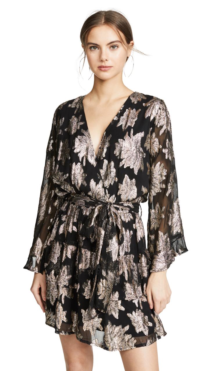 Melissa Odabash Short Metallic Tiered Dress