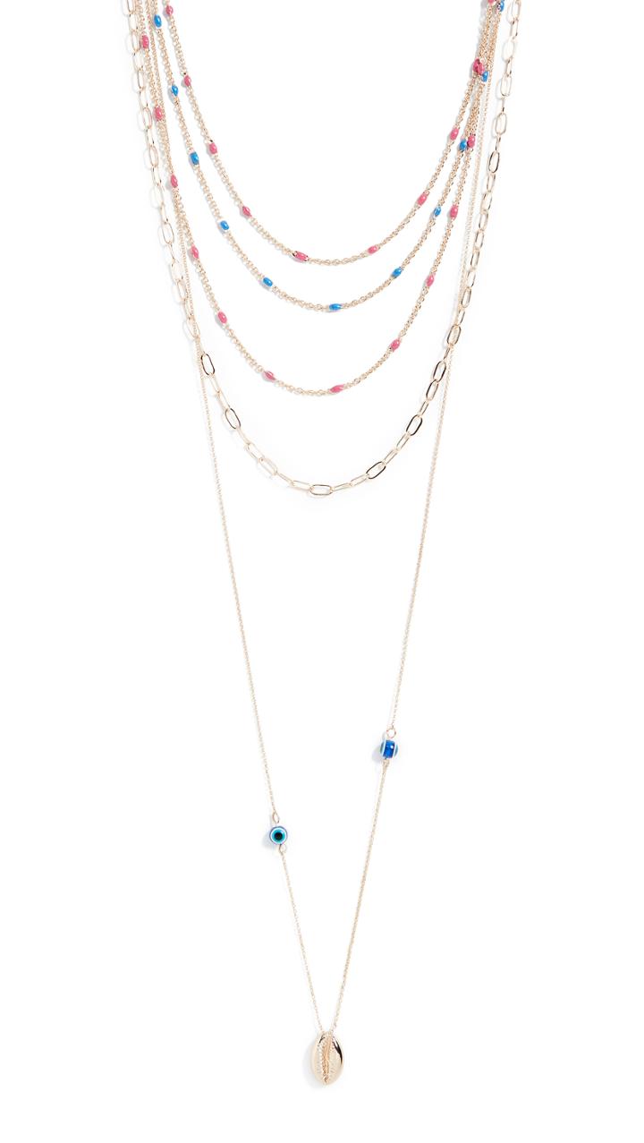 Rebecca Minkoff Beachy Layered Chains Necklace