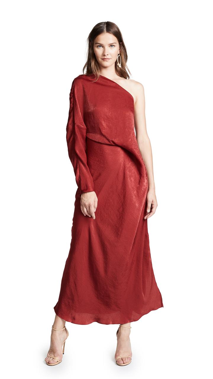 Esteban Cortazar Asymmetrical Draped Dress