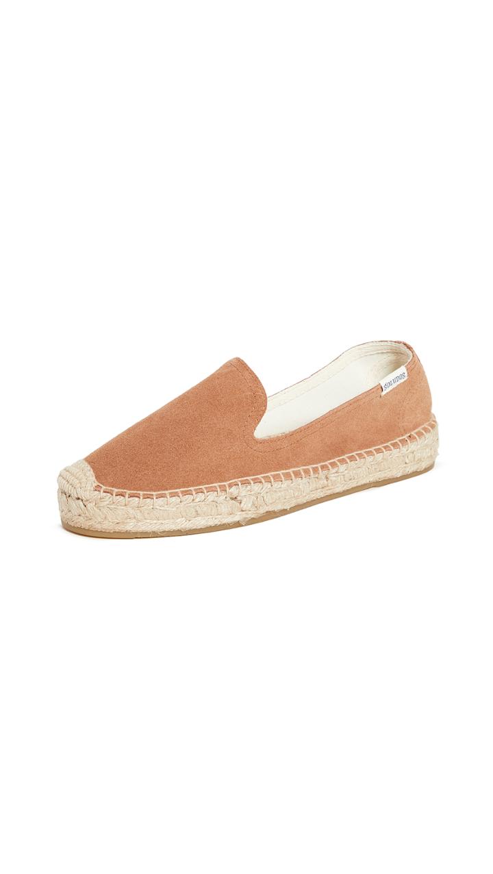 Soludos Suede Platform Smoking Slippers