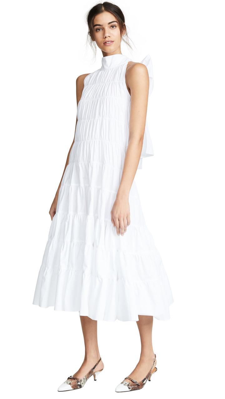 Jourden Gathered Midi Dress With Back Tie