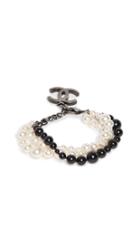 What Goes Around Comes Around Chanel Black And White Imitation Pearl Bracelet