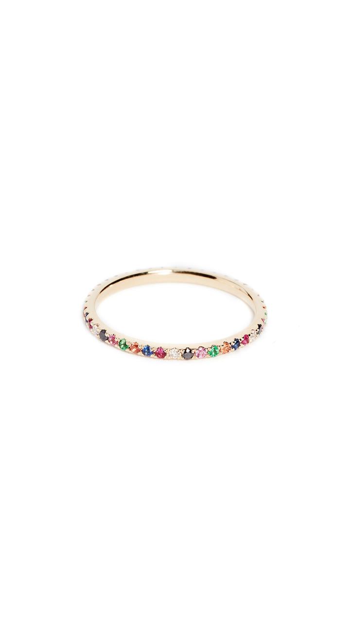 Ef Collection 14k Gold Rainbow Eternity Band