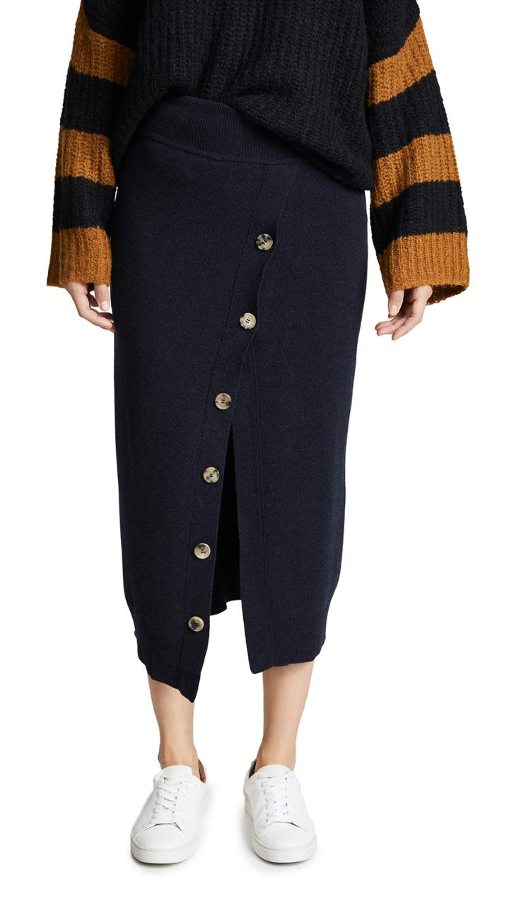 Goen J Knit Button Front Skirt