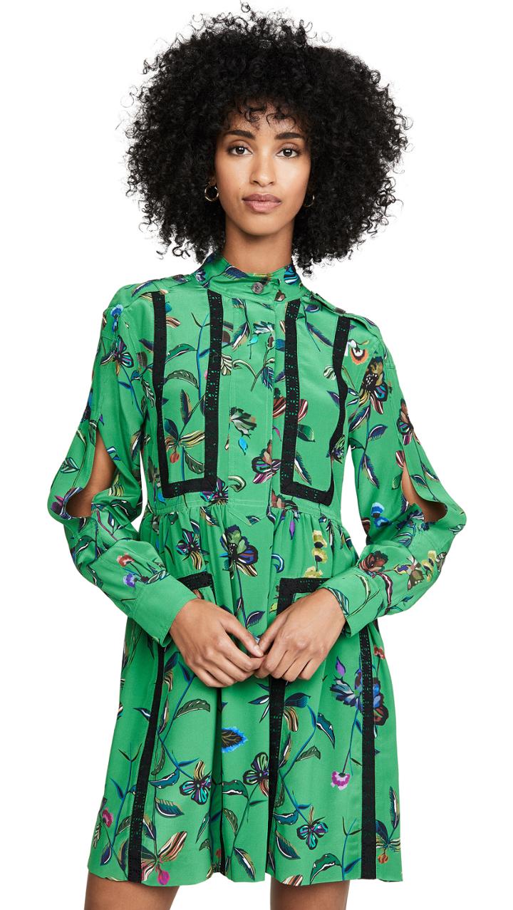 Derek Lam 10 Crosby Long Sleeve Placket Shirt Dress