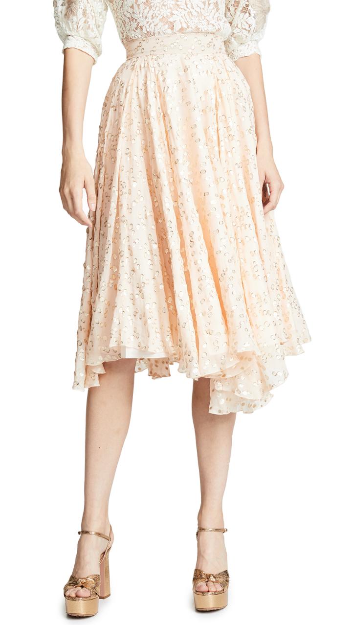 Ewa Herzog Gold Dot Midi Skirt