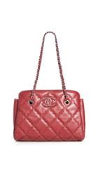 What Goes Around Comes Around Chanel Red Lamb Hampton Shop Bag