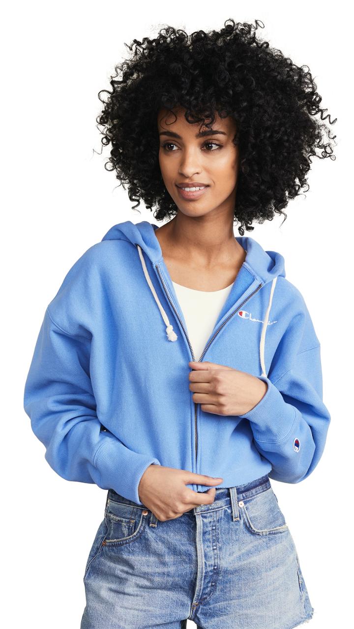 Champion Premium Reverse Weave Cropped Zip Hoodie