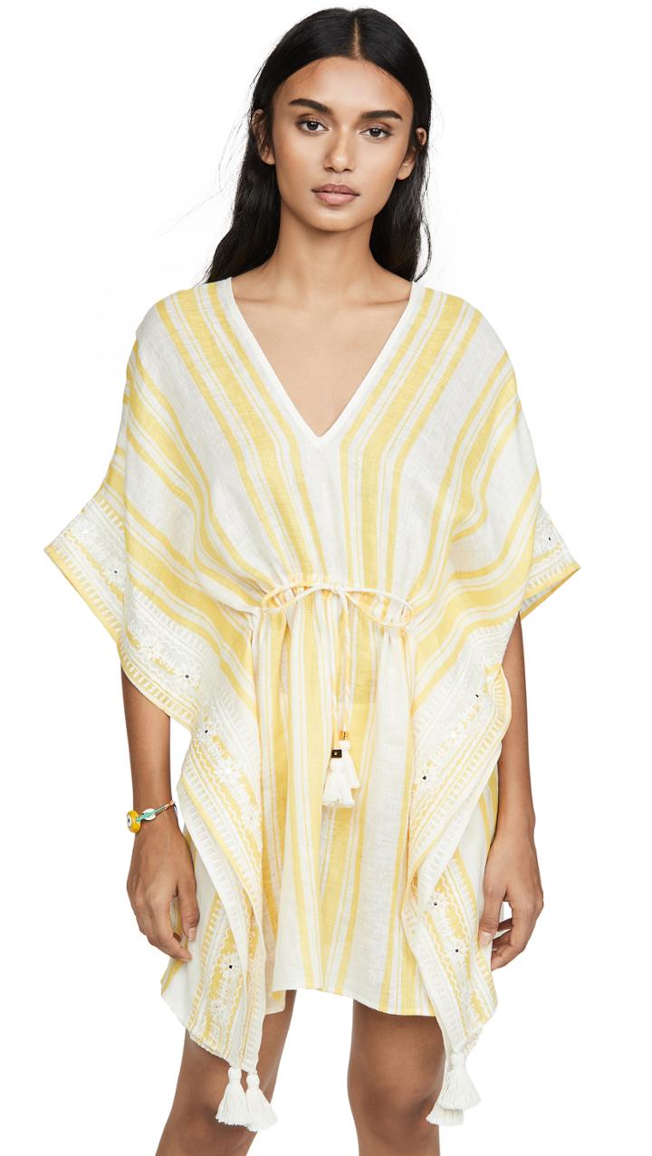Tory Burch Awning Stripe Beach Caftan
