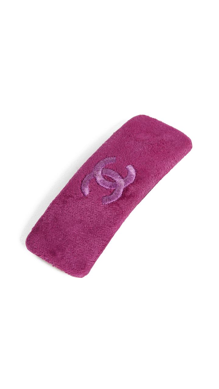 What Goes Around Comes Around Chanel Purple Velour Barrette