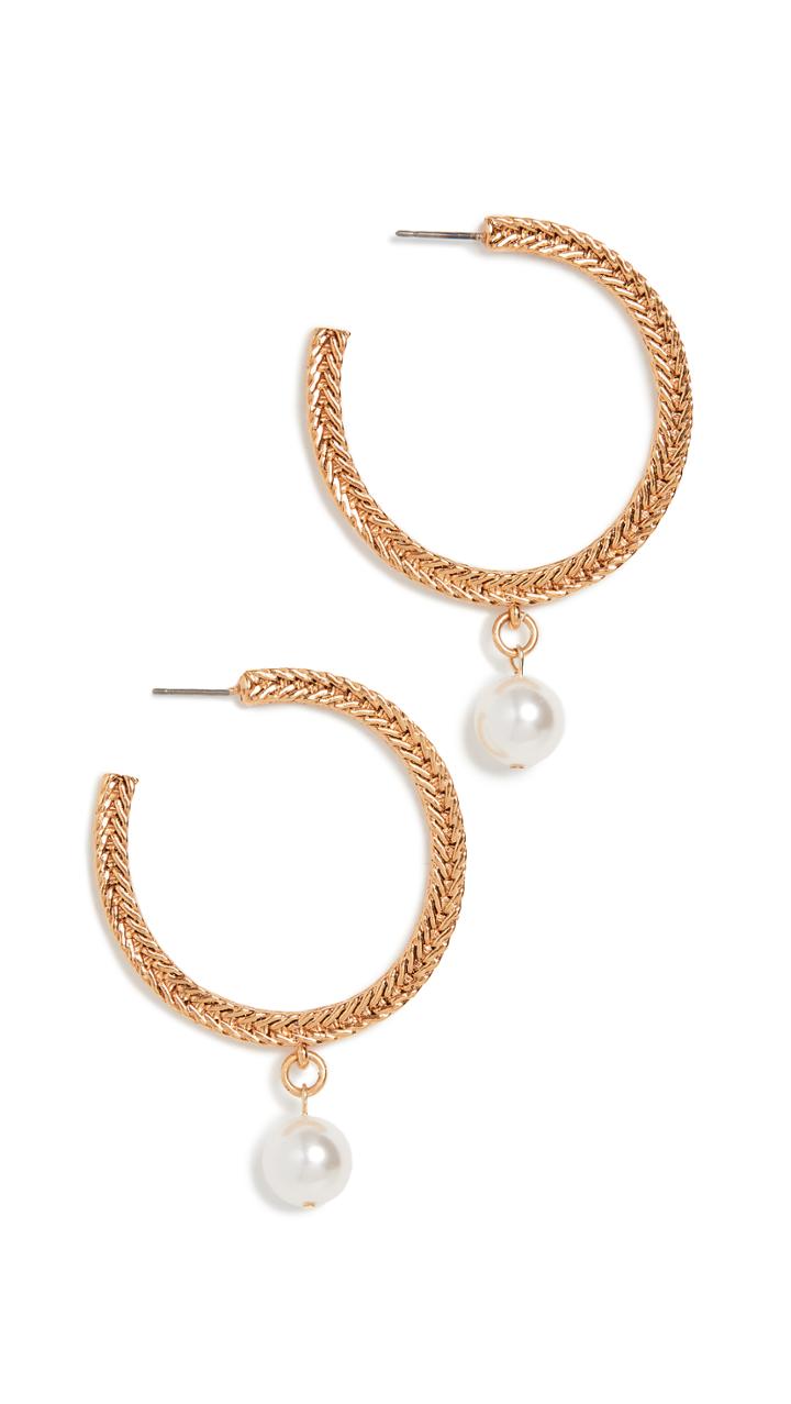 Oscar De La Renta Braided Chain Hoops