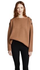 Jason Wu Grey Long Sleeve Sweater With Button Detail
