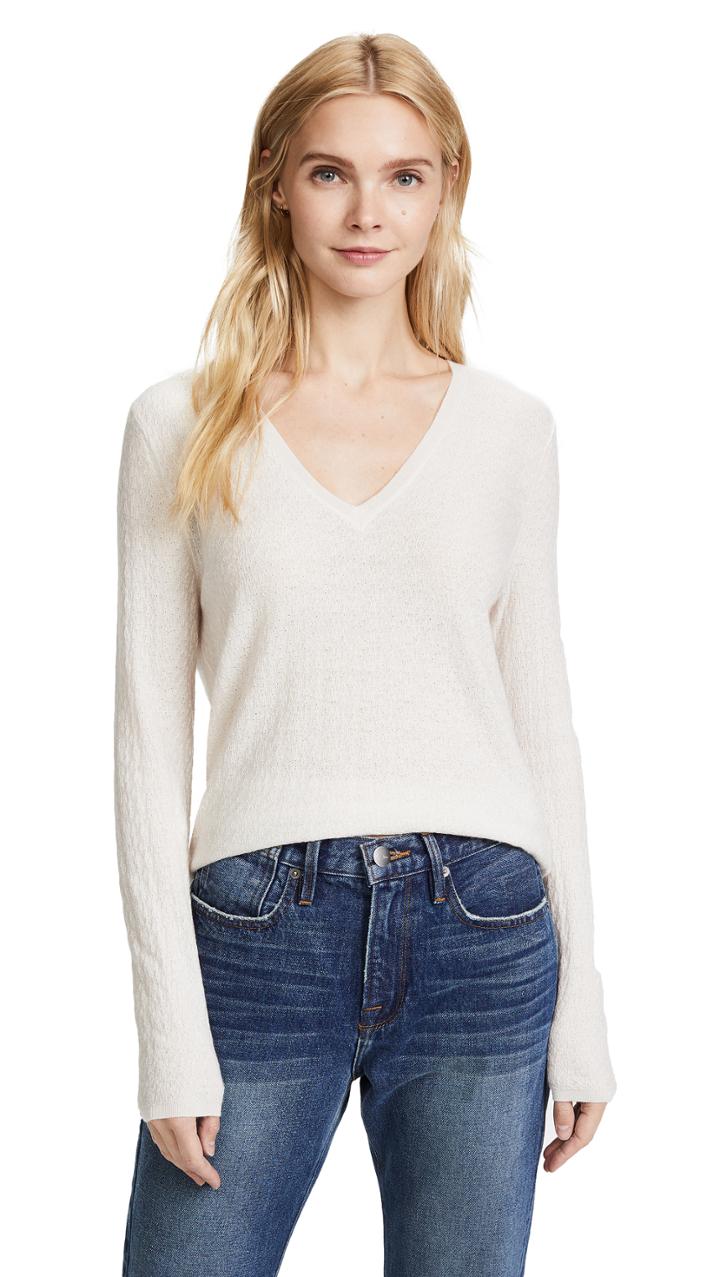 Tse Cashmere Long Sleeve V Sweater
