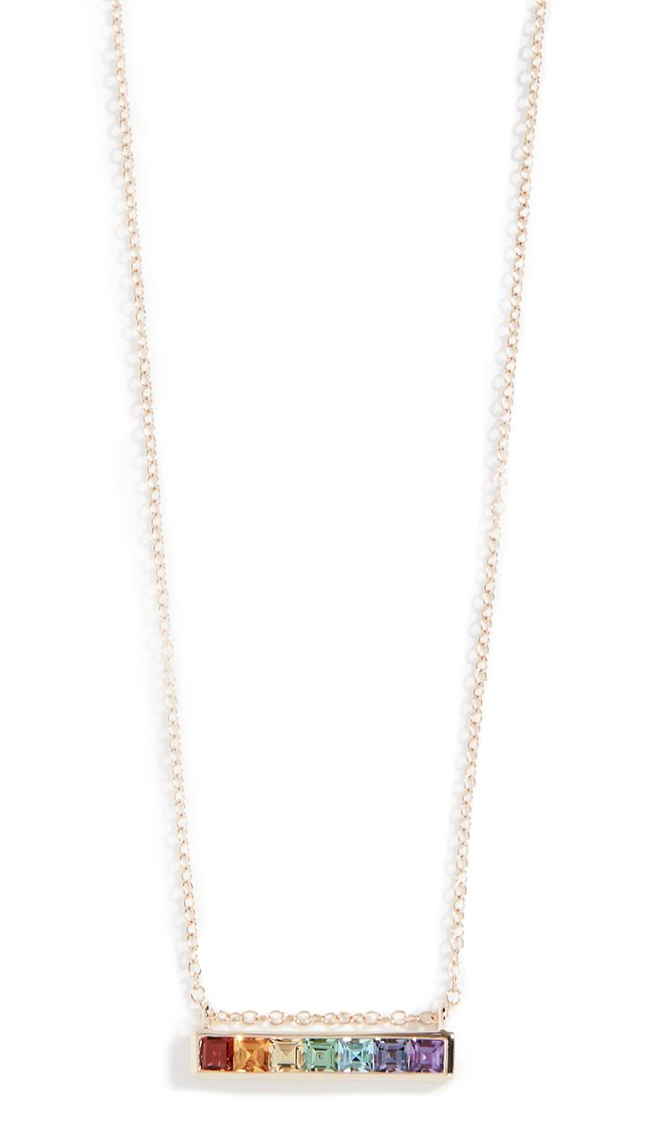 Jane Taylor 14k Channel Set Bar Necklace