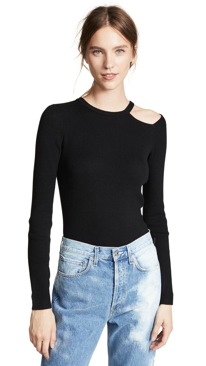 Equipment Adair Cutout Rib Crew Sweater