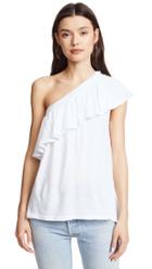 Sundry One Shoulder Ruffle Tee