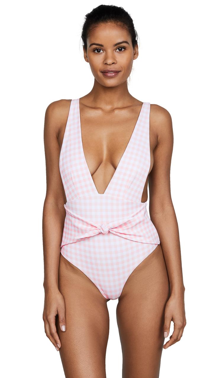 Skye Staghorn Tie Up Plunge Swimsuit