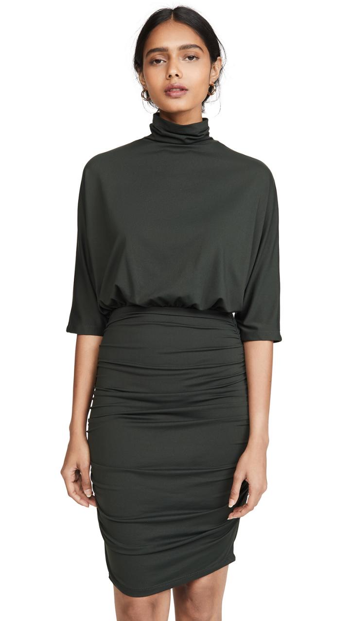 Susana Monaco Ruched Turtleneck Dolman Dress