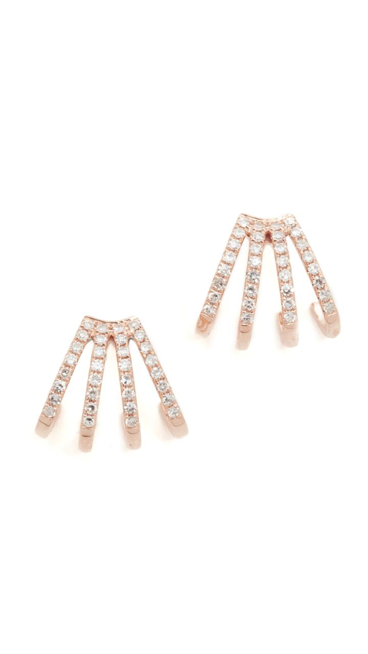 Ef Collection 14k Gold Multi Diamond Huggie Earrings