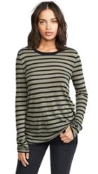 Alexanderwang T Striped Slub Long Sleeve Top