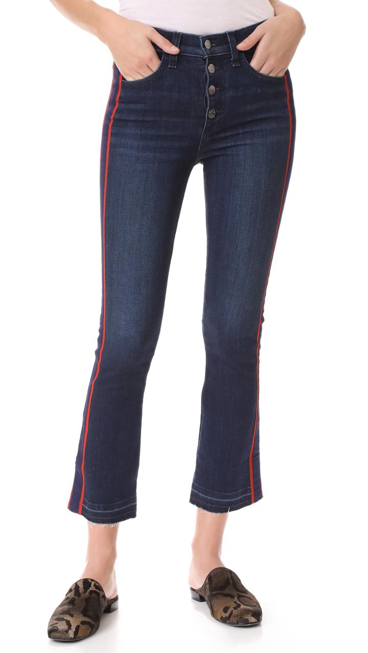 Veronica Beard Jean Carolyn Jeans With Tux Stripe