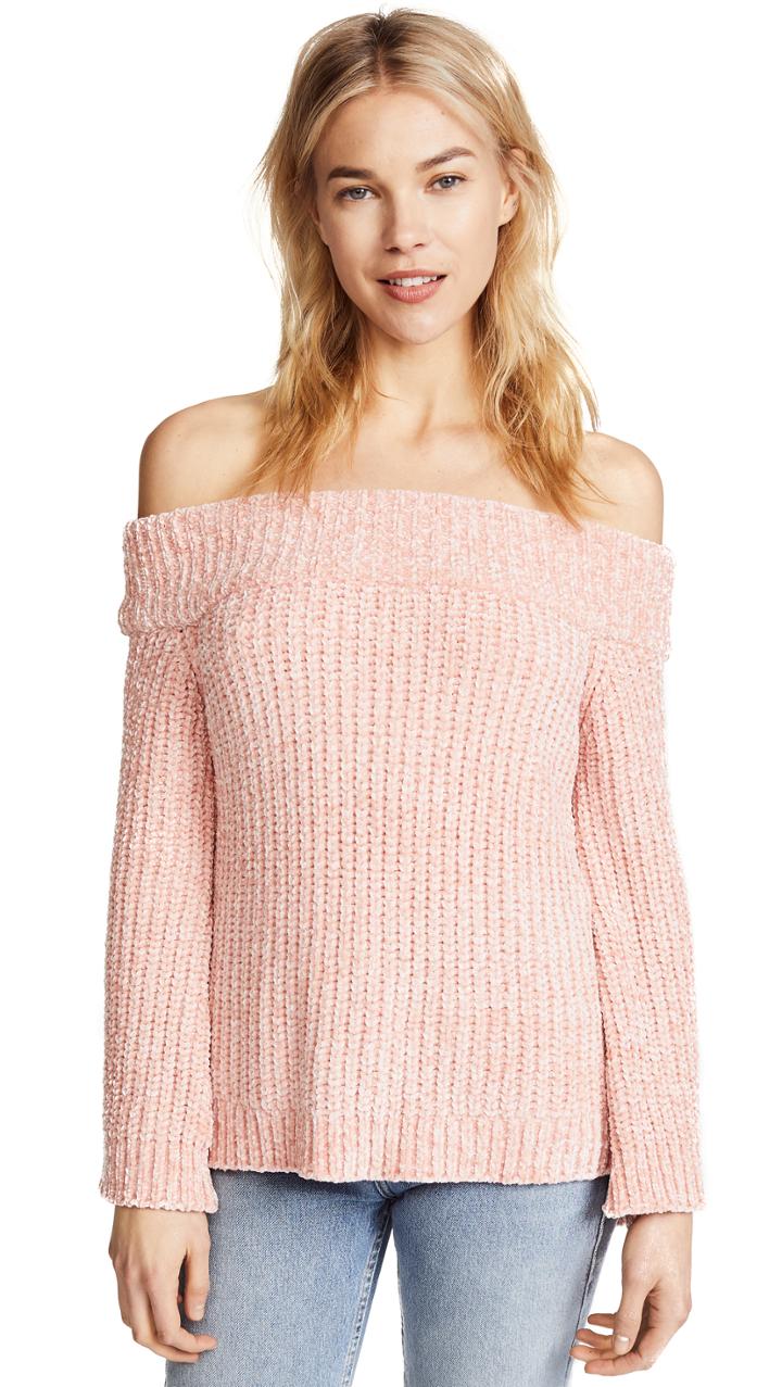 English Factory Knit Off Shoulder Sweater