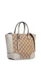 What Goes Around Comes Around Gucci Grey Canvas Bree Top Handle
