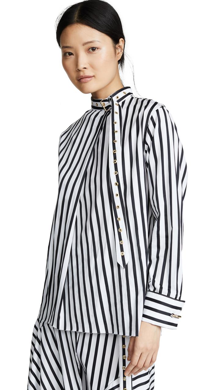 Marques Almeida Striped Buckle Blouse