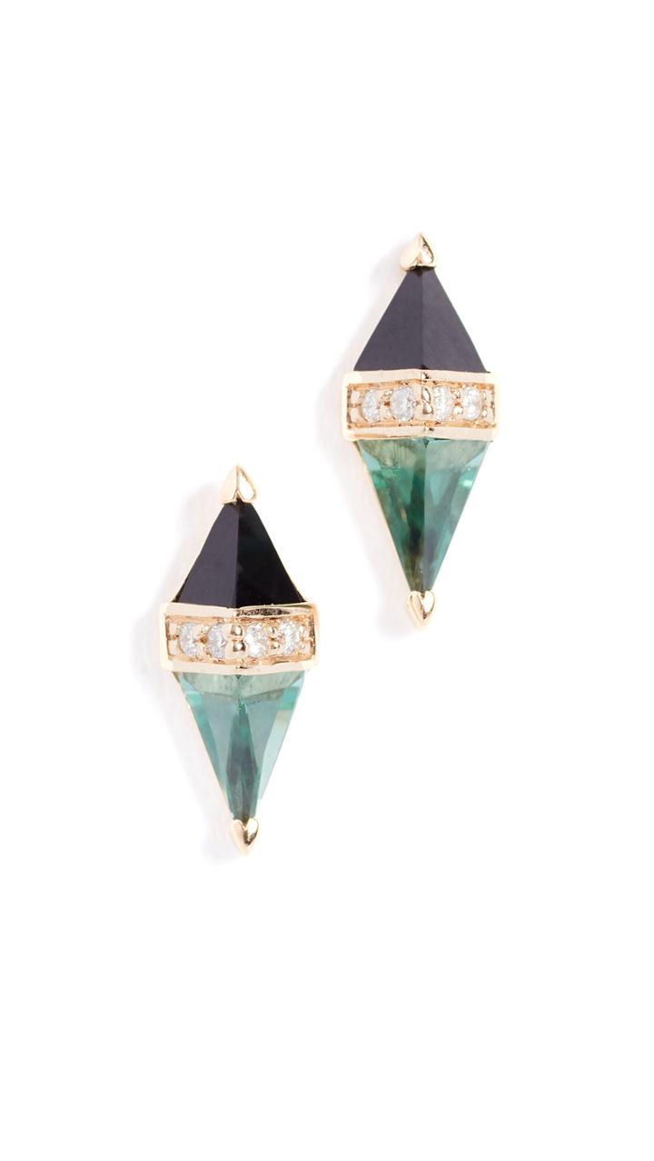 Sorellina 18k Diamond Sapphire Pietra Stud Earrings
