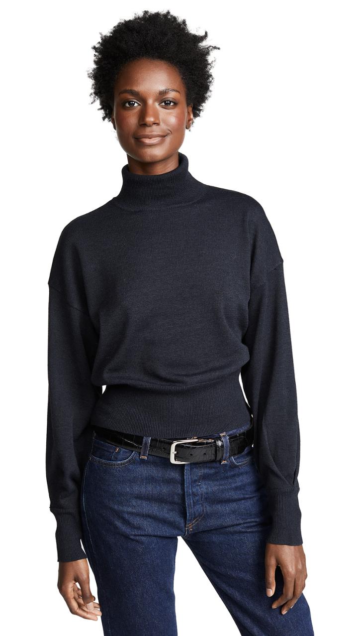 Line Dot Carly Balloon Sleeve Turtleneck Sweater