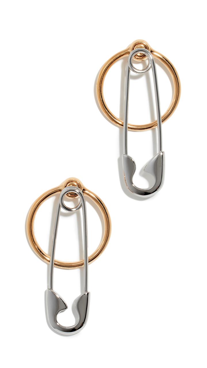 Alexander Wang Safety Pin Hoop Earrings