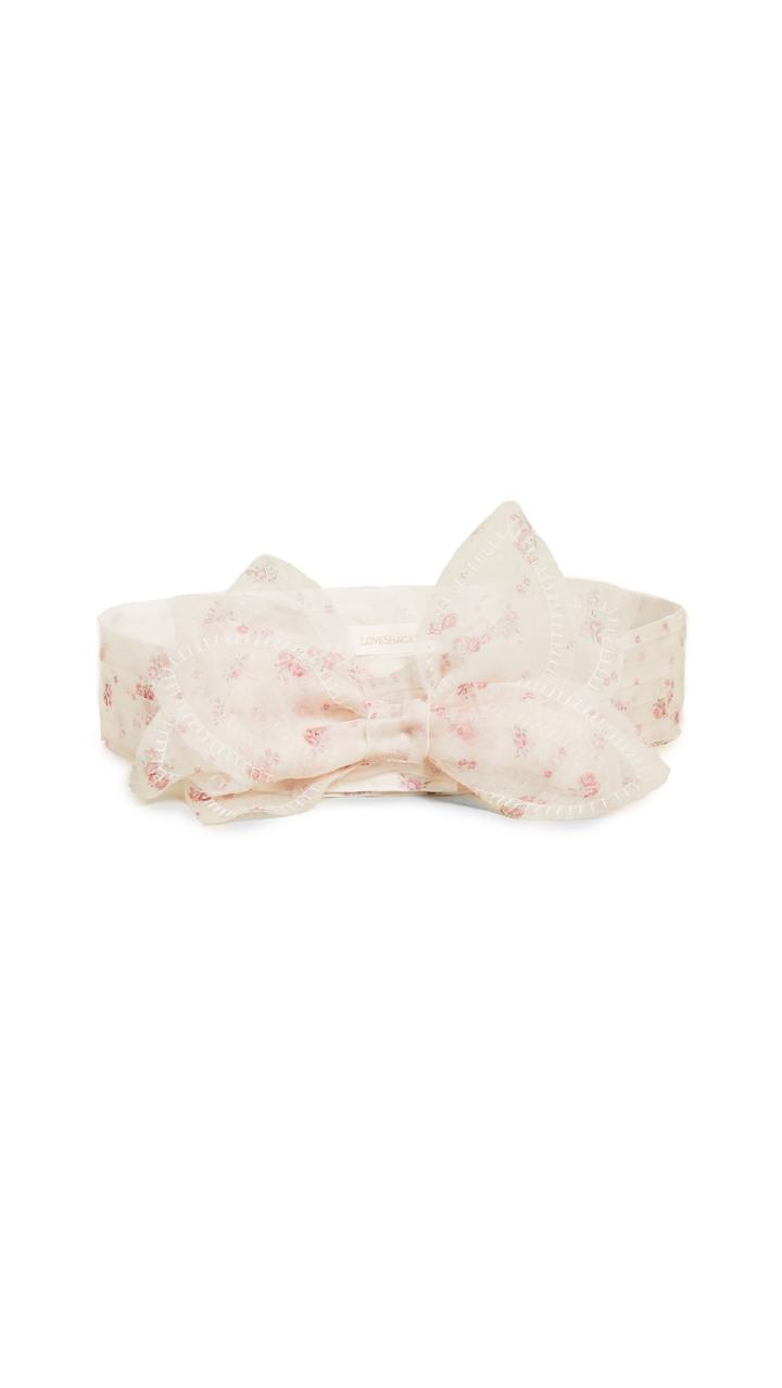 Loveshackfancy Pleated Bow Belt