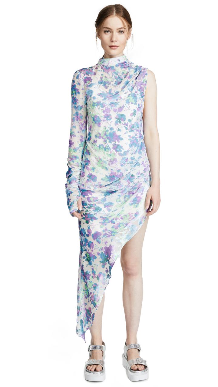 M I S B H V Floral Asymmetrical Dress