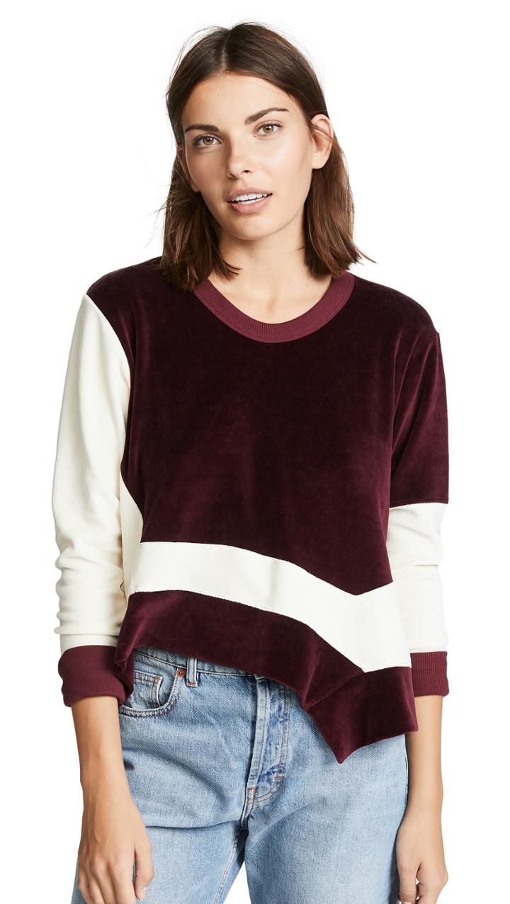 Wilt Slant Mixed Easy Crew Sweatshirt