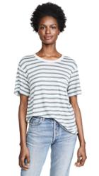 Alexanderwang T Striped Slub Short Sleeve Tee