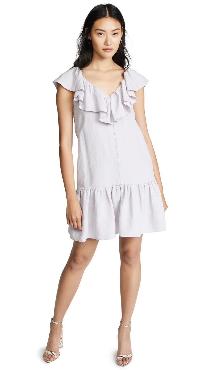 Rebecca Taylor Linen Ruffle Dress