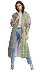 Natasha Zinko Padded Oversized Plaid Robe Coat