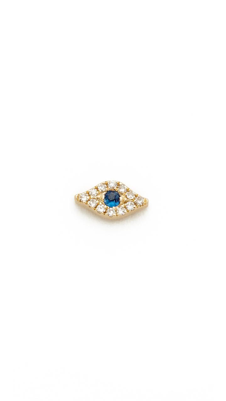 Ef Collection Mini Diamond Evil Eye Single Stud Earring