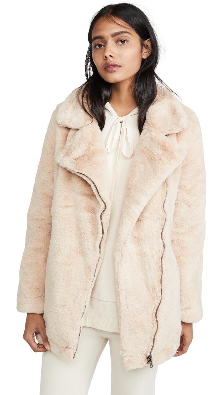 Apparis Rose Faux Fur Coat