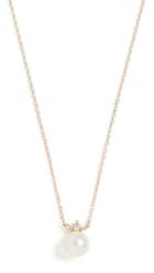 Mizuki 14k Pearl Diamond Solitaire Necklace