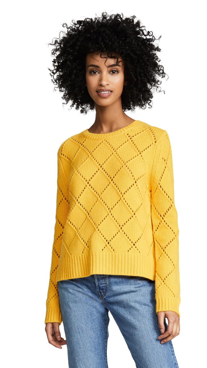 Chinti And Parker Textured Cashmere Harlequin Sweater