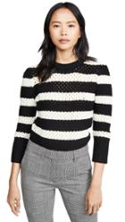 Frame Striped Open Knit Crew