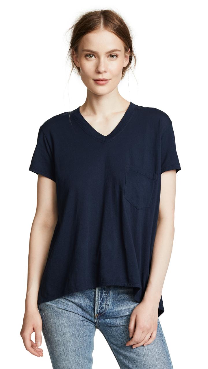 Wilt Textured Scoopy Mixed Hem Tee