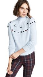 Autumn Cashmere Embroidered Mock Sweater