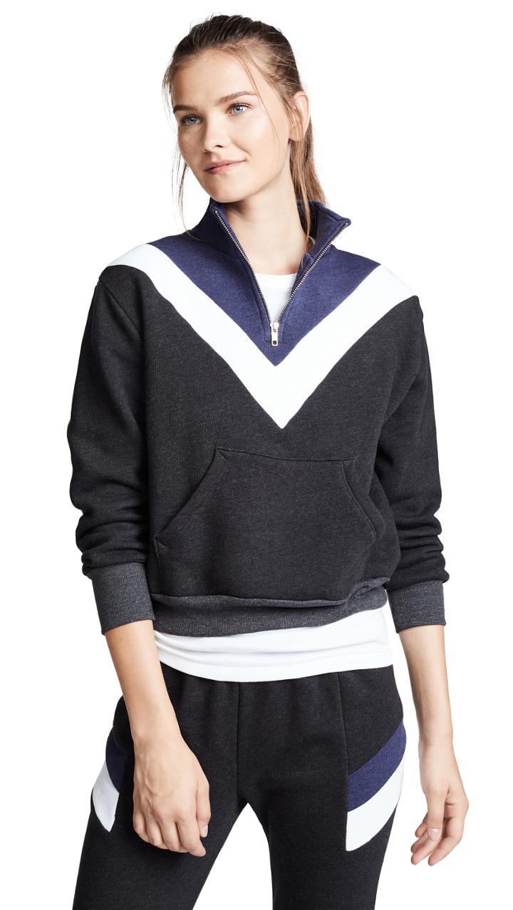 Wildfox Blocked Soto Warm Up Pullover