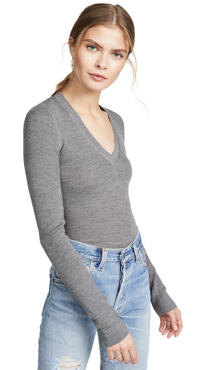 Alexanderwang T Wash Go Knit V Neck Top