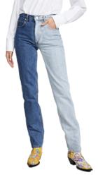 Pushbutton Bi Color Jeans