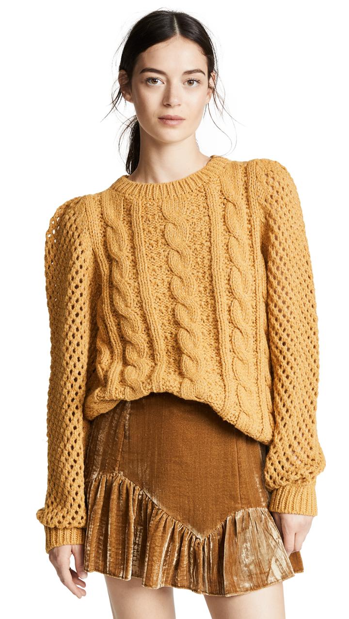 Loveshackfancy Cabled Rosie Sweater