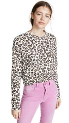 Monrow Leopard Seamed Sweatshirt
