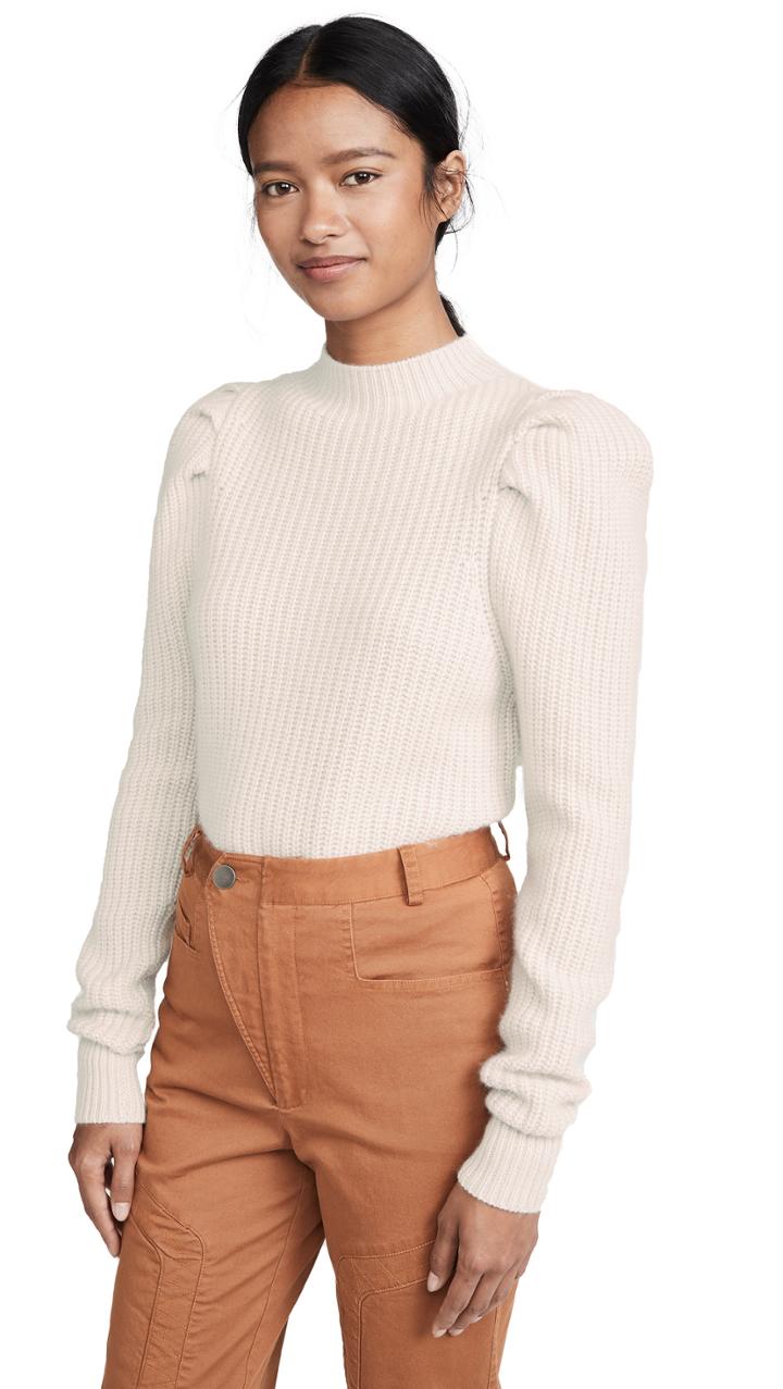 Autumn Cashmere Mutton Sleeve Shaker Sweater